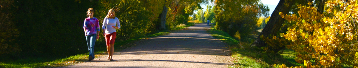 Walkers along the High Line Canal Trail near deKoevend Park in Centennial