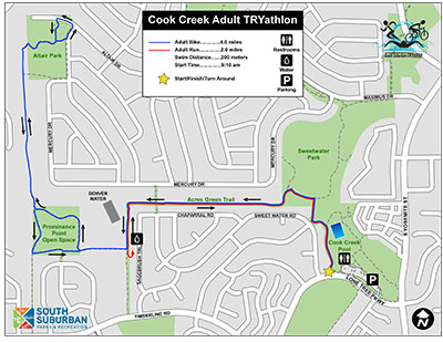 Cook Creek TRYathlon Adult Race Map